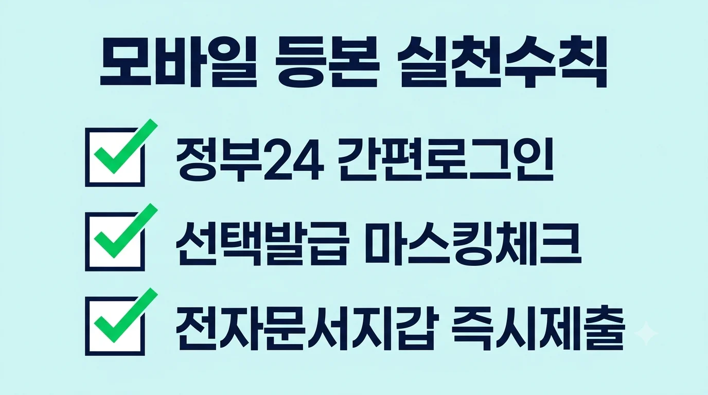개인정보를 보호하는 모바일 주민등록등본 발급 3단계 실천 수칙