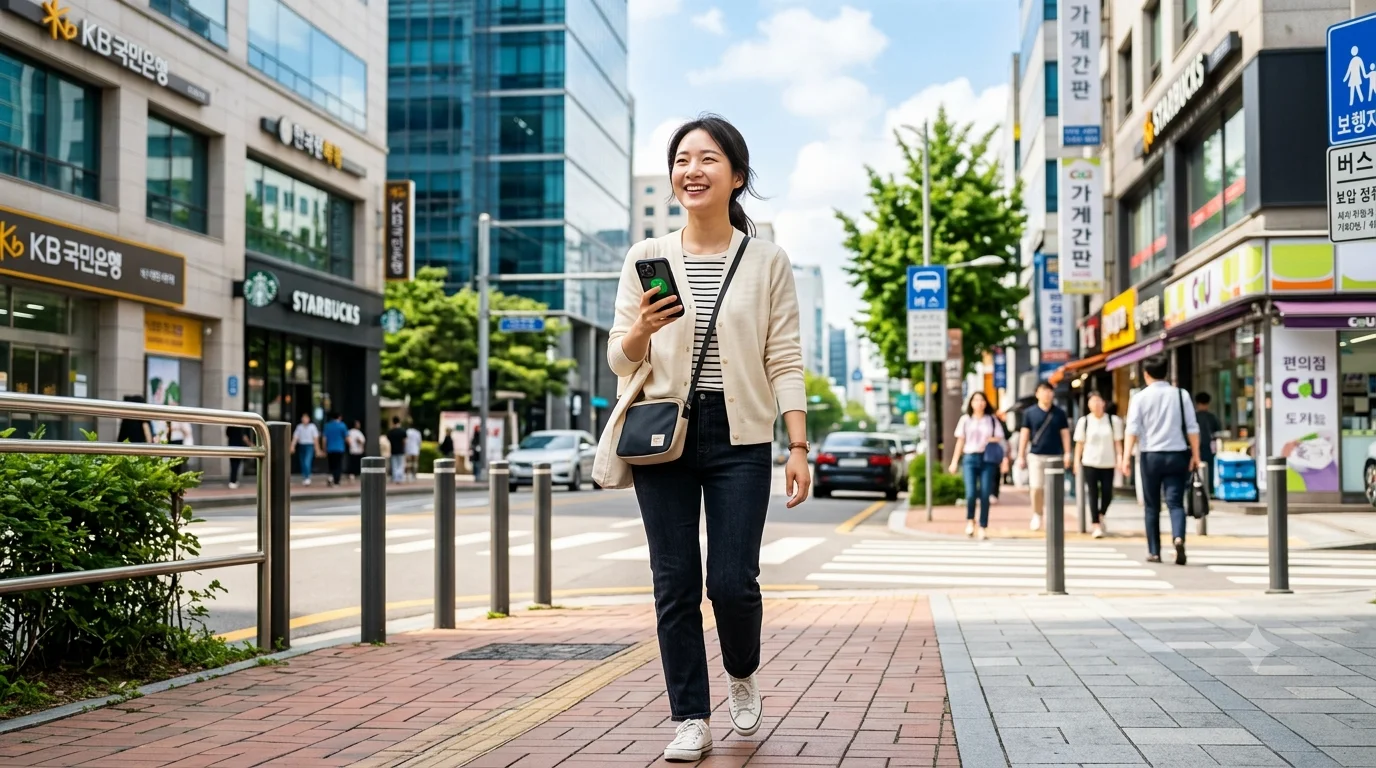 명의도용 방지 3대 서비스를 완료하고 안심하며 스마트폰을 사용하는 시민