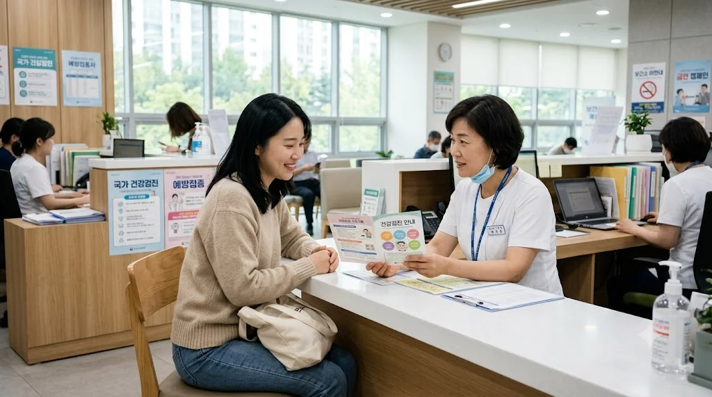보건소 민원 창구에서 대사증후군 무료 건강검진 및 인바디 상담